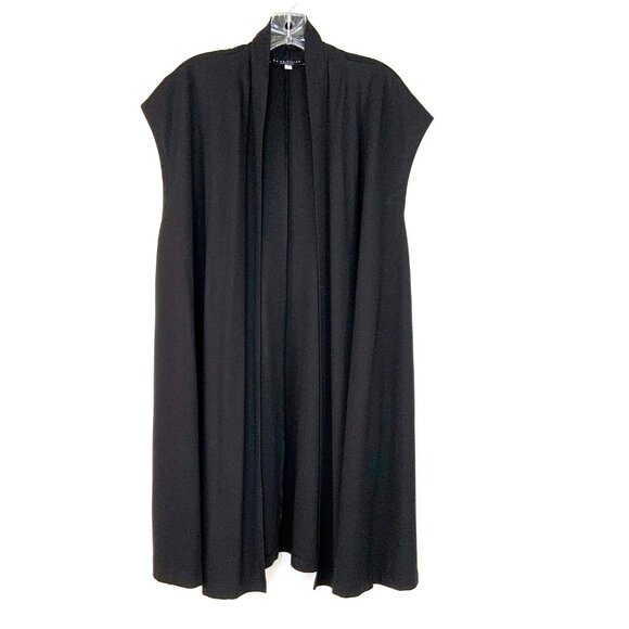 Bryn Walker Black Long Vest Open Front Cardigan Career Lagenlook XL - Picture 8 of 16